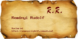 Reményi Rudolf névjegykártya
